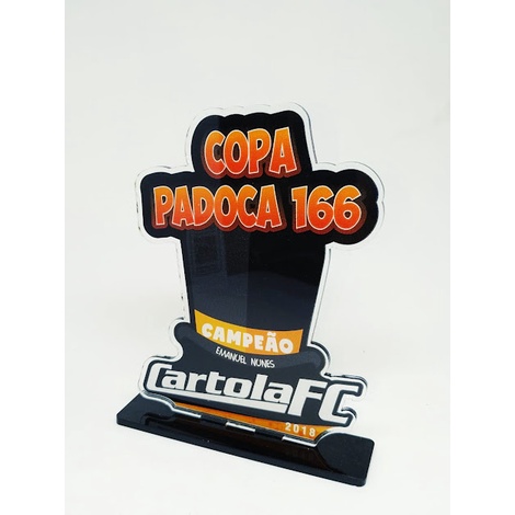 Troféus Cartola personalizado em acrílico virgem 15x12 cm  Impressão UV direta no acrílico!