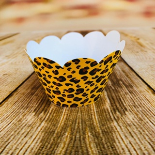 KIT Wrappers Saia Para Cupcake Doces Festa TEMA SAFARI ONÇA 13.30 em Oferta na Shopee