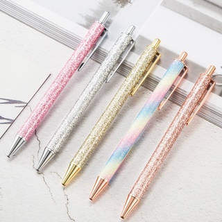 2 Peças Caneta Esferográfica Luxuosa Fofinha Rosa Dourado E Metal/Material Escolar/Escritório/Casamento
