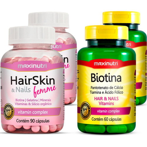 Combo 2 Hair Skin & Nails (cápsula Da Beleza) + 2 Biotina