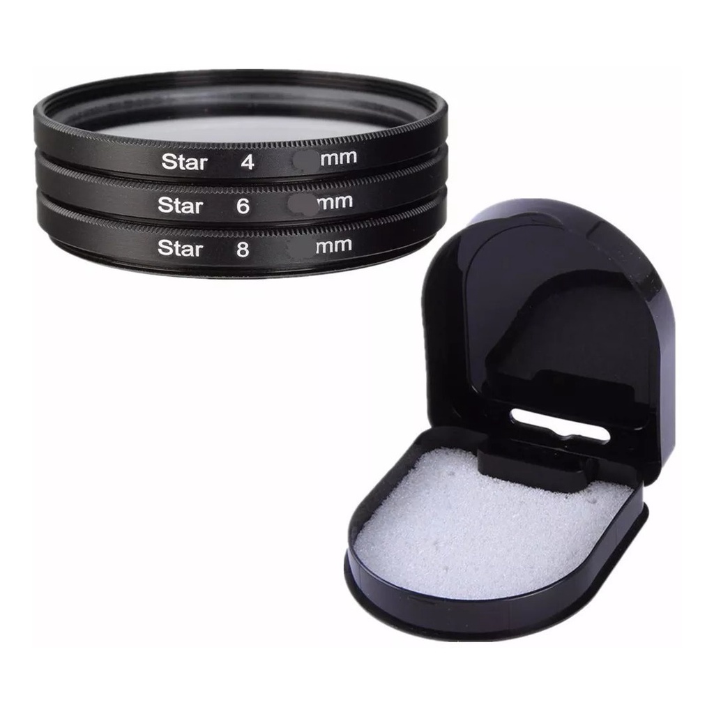 Kit Filtro Star Estrela 4 6 8 pontas 37mm 40.5mm 43mm 46mm 49mm 52mm 55mm 58mm 62mm 67mm 72mm 77mm 82mm