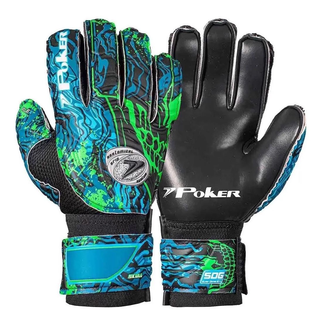 Luva Futebol Campo Skull Semi Proffissional Multiterreno Poker