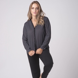Pijama Longo Amamentação Botão Feminino Inverno Conjunto Confortável Frio Malha Comprido Roupa de Dormir Quente Adulto Pós-cirúrgico Linha Noite 332