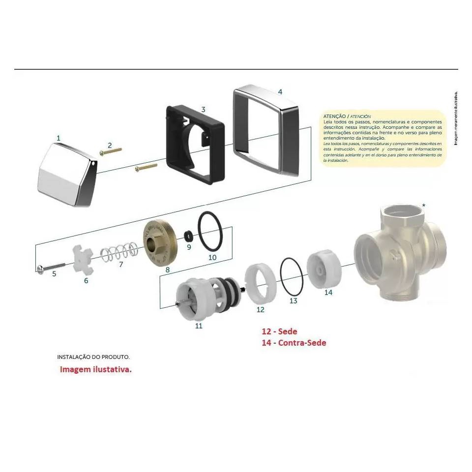 Sede + Contra Sede Blukit P/ Válvula Descarga Hydra Max 2550