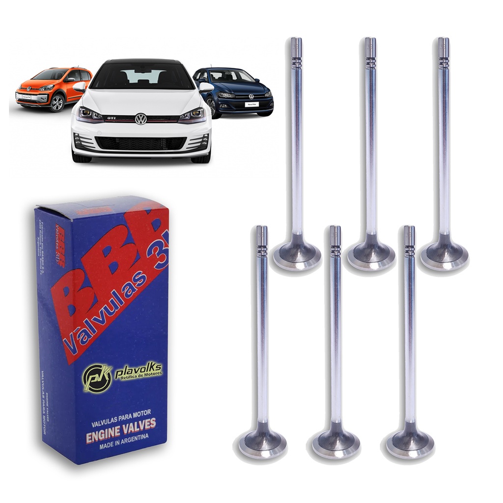 Jogo Valvulas de Escape VW Golf Polo Virtus Up 1.0 12v TSI EA211