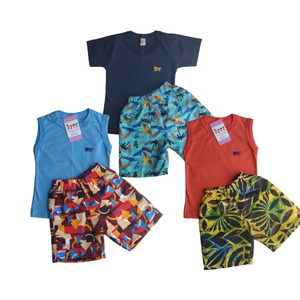 CONJUNTO PARA MENINO INFANTIL TACTEL 1 A 6 ANOS MODA INFANTIL | Shopee ...