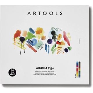 Tinta Aquarela Misci 24 Cores 6ml Artools em Oferta na Shopee