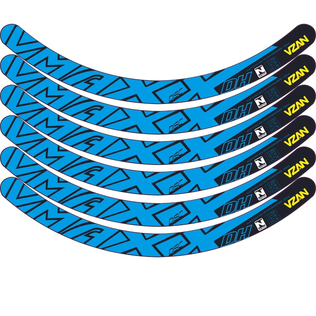 6 Adesivos Aro Vmaxx Freio A Disco kit para 1 roda Azul