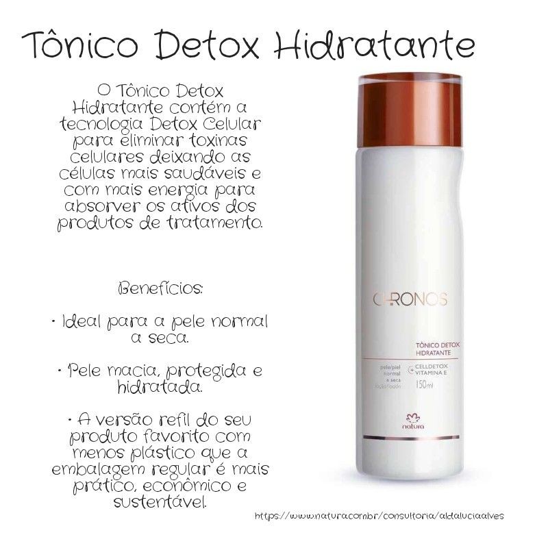 Tônico Detox Hidratante Chronos Natura - 150ml REFIL | Shopee Brasil