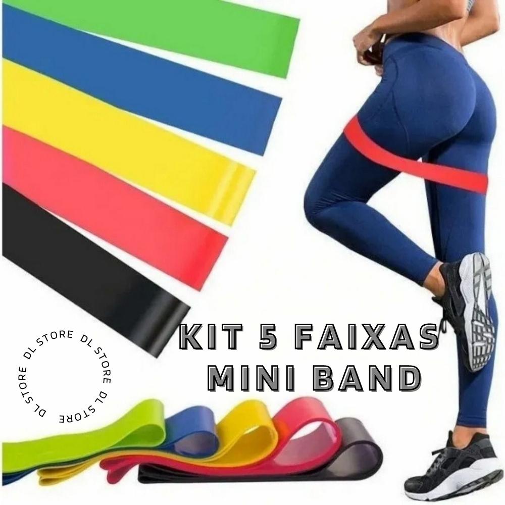 Mini Band Fita Elástica Resistencia Para Academia Exercícios Yoga Musculação e Fisioterapia