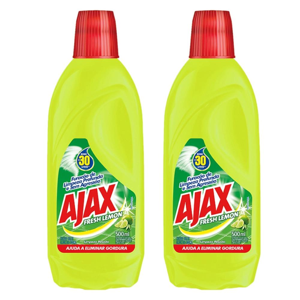 Kit com 2 Limpador Diluível Ajax Fresh Lemon 500ml Cada - Home & Living