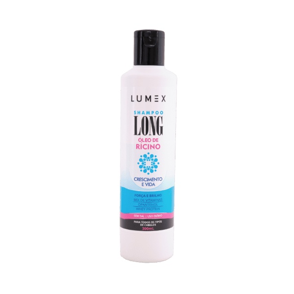 Shampoo Long Lumex 300ml – Crescimento Capilar, Força e Brilho com Óleo de Rícino e D-Pantenol