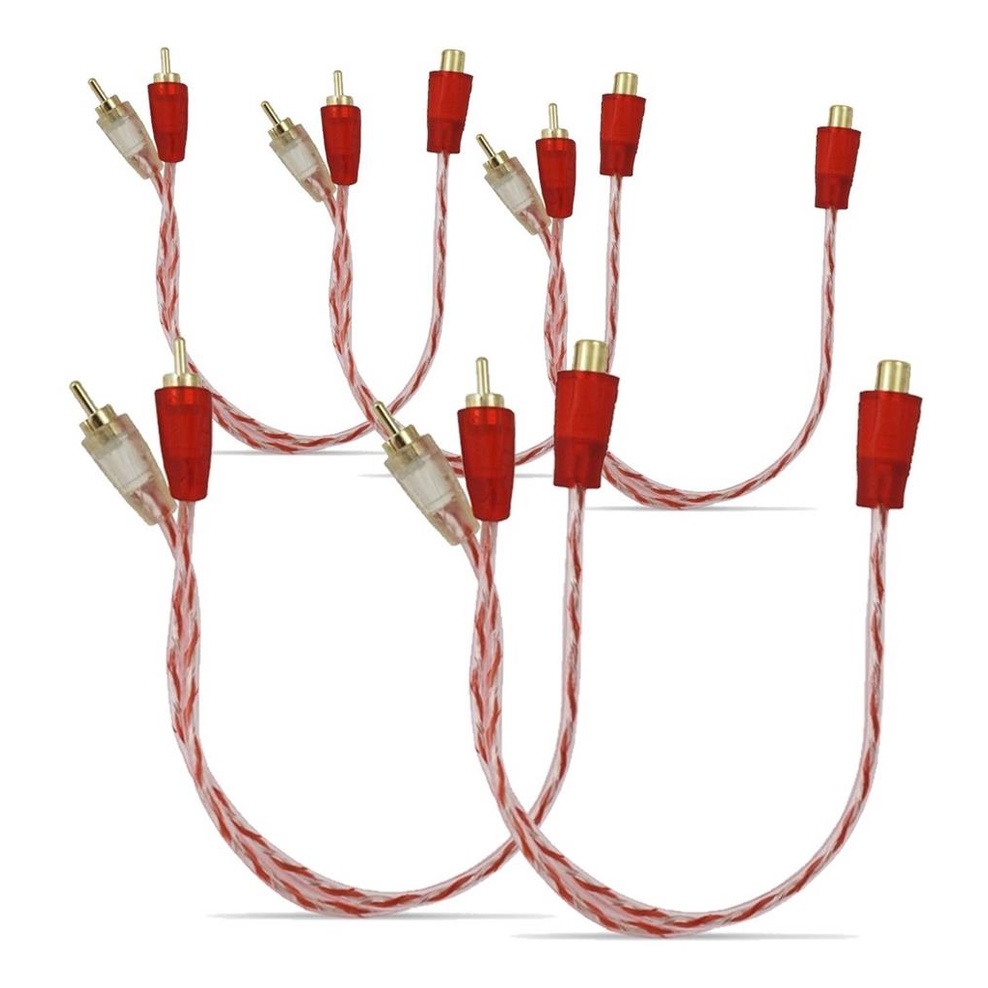 5 Cabo Rca Y 2m1f Stetsom Banhado Ouro Audio Automotivo