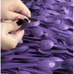 50~300 COLHER DE SOBREMESA REFORÇADA AÇAÍ SORVETE BOLO PLASTICO ROXA OFF