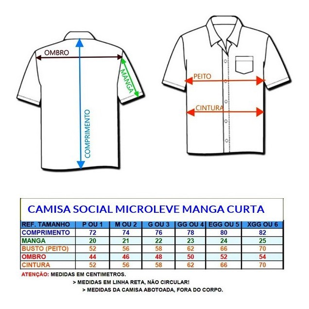Tamanho de camisa social 1 2 3 4 5 Kit 10 Camisa Social Masculina Microleve Manga Curta Promocao Shopee Brasil