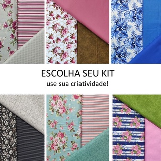 Tecido Tricoline Kit Compose 100% Algodão 3cortes 0,50 x 1,50m
