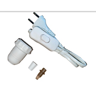 Kit 2 kit Cabo fio abajur com soquete  E27 Branco e acabamentos em Oferta na Shopee