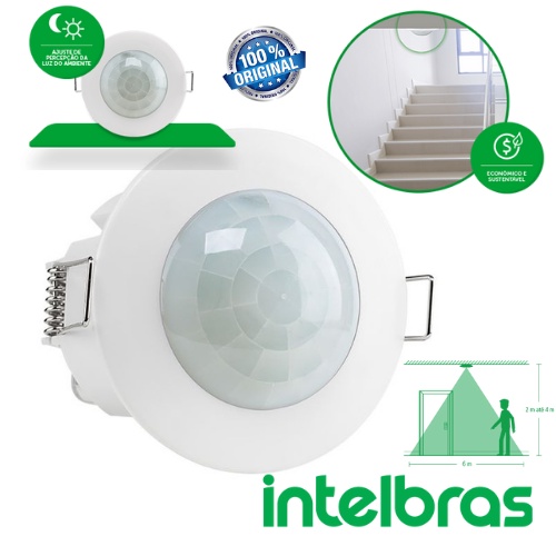 Sensor presença de p iluminação ESP 360 E bivolt Intelbras 360 graus alcance