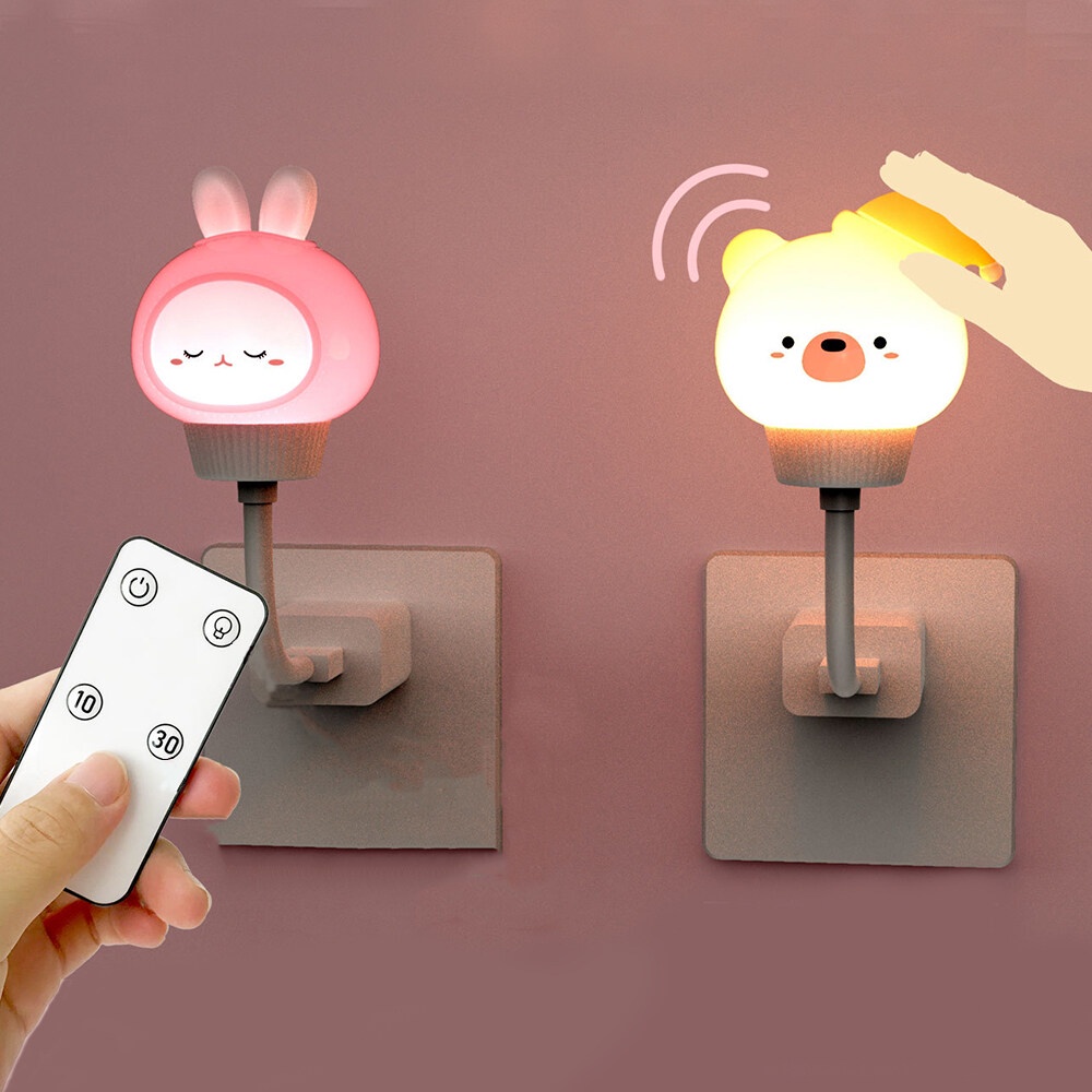 USB Lâmpada LED Noturna Luz Da Noite Do Bebê Cabeceira Urso Coelho Para Crianças O Quarto ...