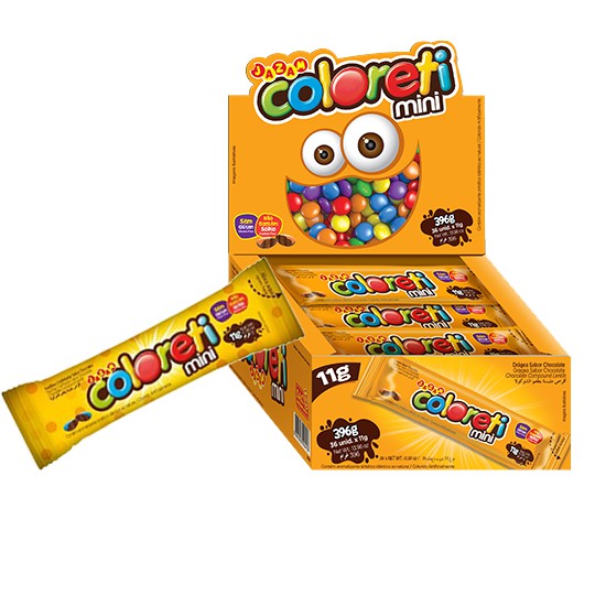 Confeito Coloreti Chocolate Colorido Mini 36 Unidades de 11G Jazam em Oferta na Shopee