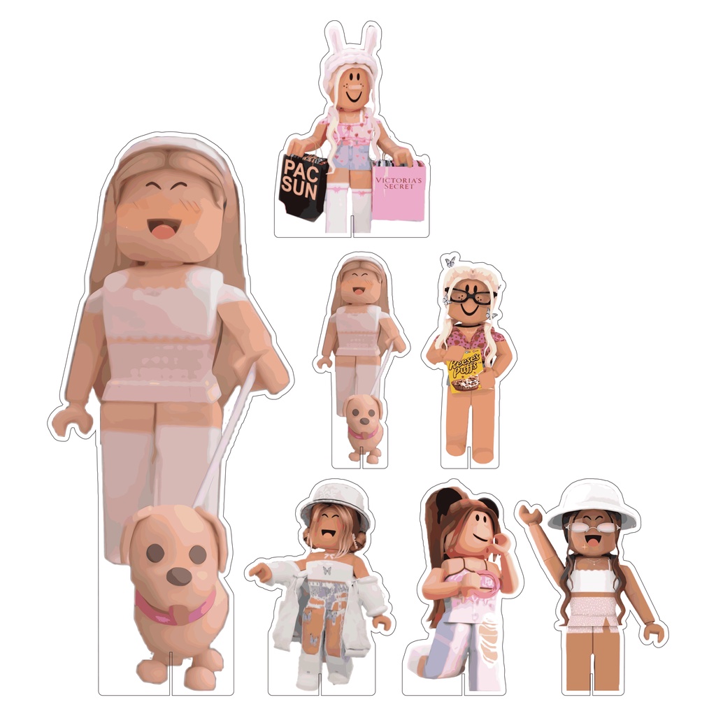 Mini Kit Display Festa Infantil Roblox Feminino DK em Oferta na Shopee