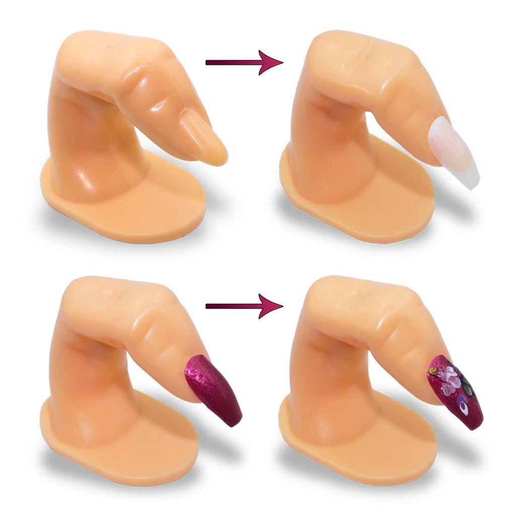 Dedo Postiço Manequim Treinamento Iniciante Manicure Unhas de Gel Acrigel Fibra Unhas Postiças