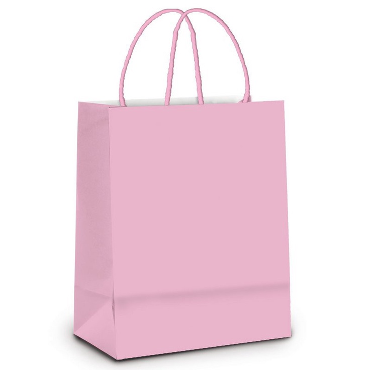 Sacola de Papel Médio - Rosa Bebê - 10 unidades - Cromus - Rizzo Distribuidora