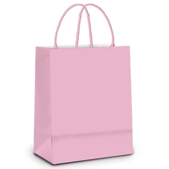 Sacola de Papel Médio - Rosa Bebê - 10 unidades - Cromus - Rizzo Distribuidora