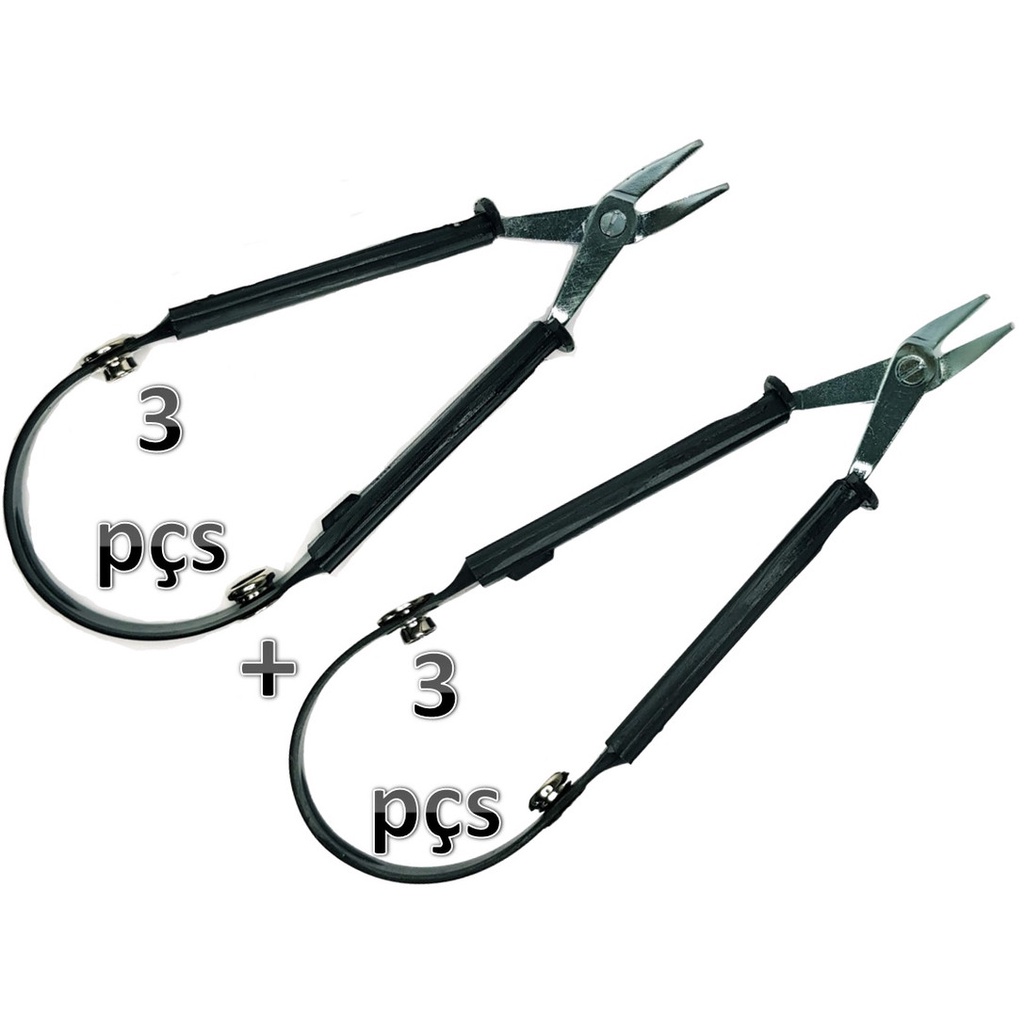 kit alicate pinça 3 bico reto + 3 bico curvo uso eletronica