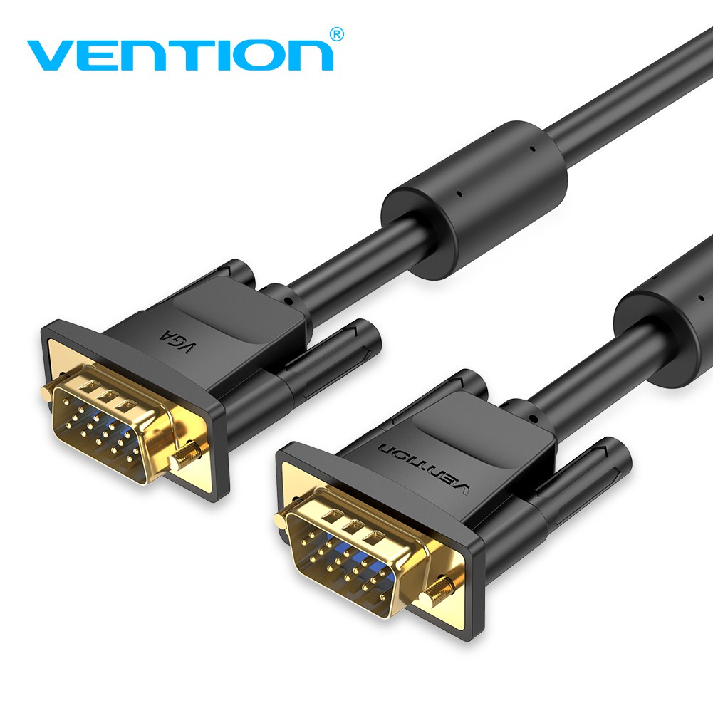 Cabo VGA Vention VGA 3+6 com terminais banhados a ouro e núcleos de ferrite duplos, 1080P VGA para projetor, TV e