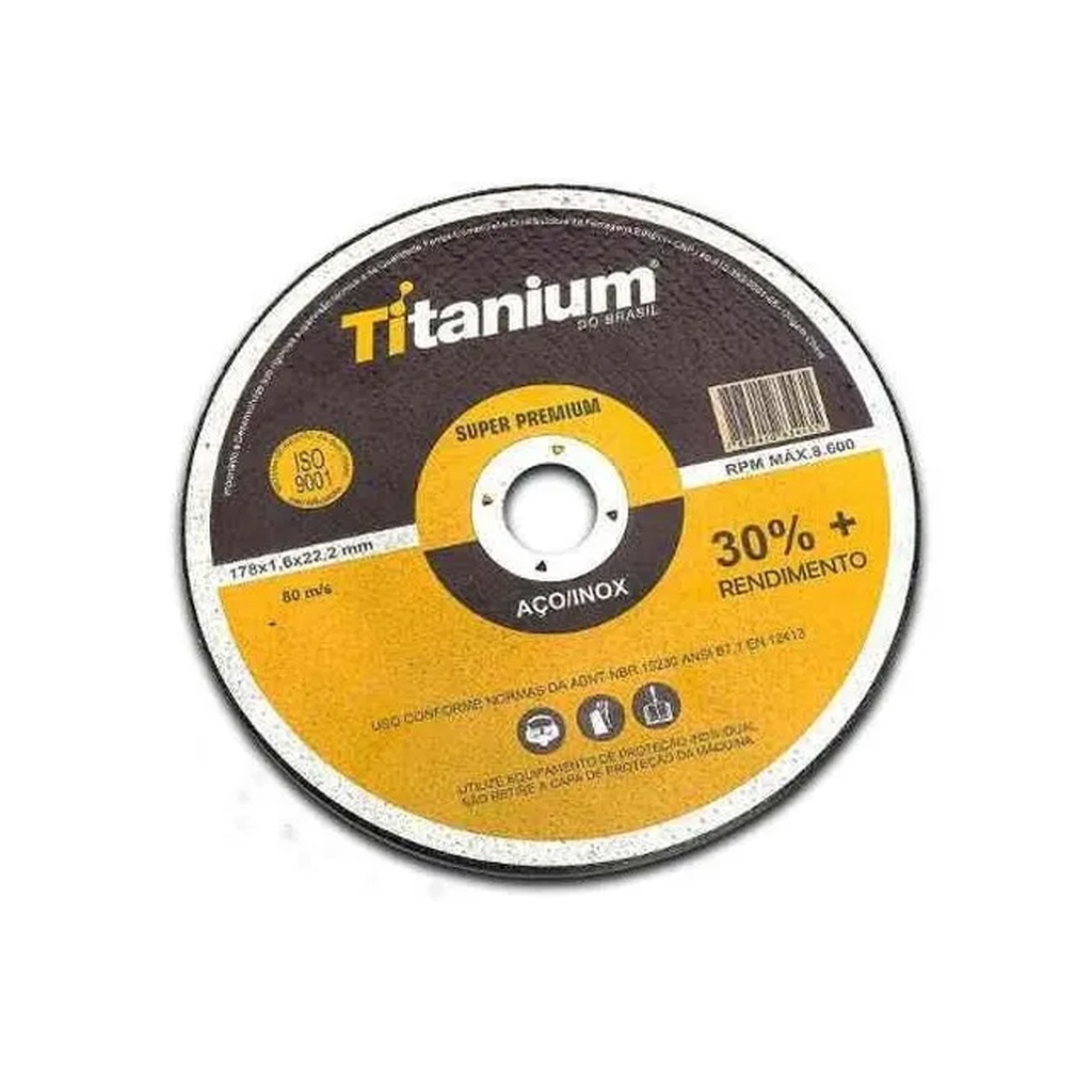 1 Disco Corte Inox 7 Polegadas 30%rendimento Super Premium