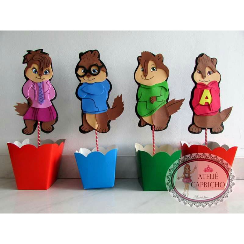 Kit 10 Centros de Mesa Alvin e os Esquilos (Feito por encomenda)