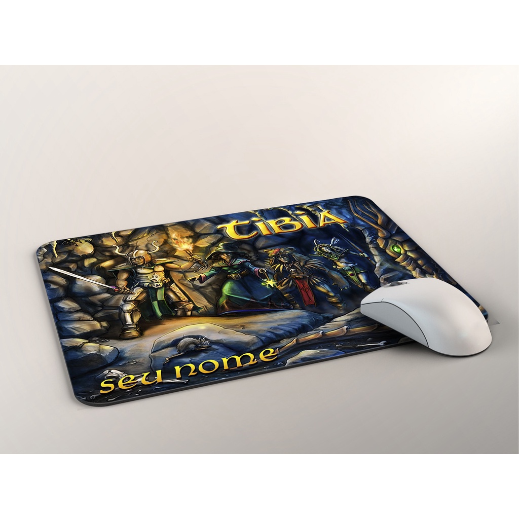 Mouse Pad Tibia Personalizado com o Nome tamanho 21 x 17 cm
