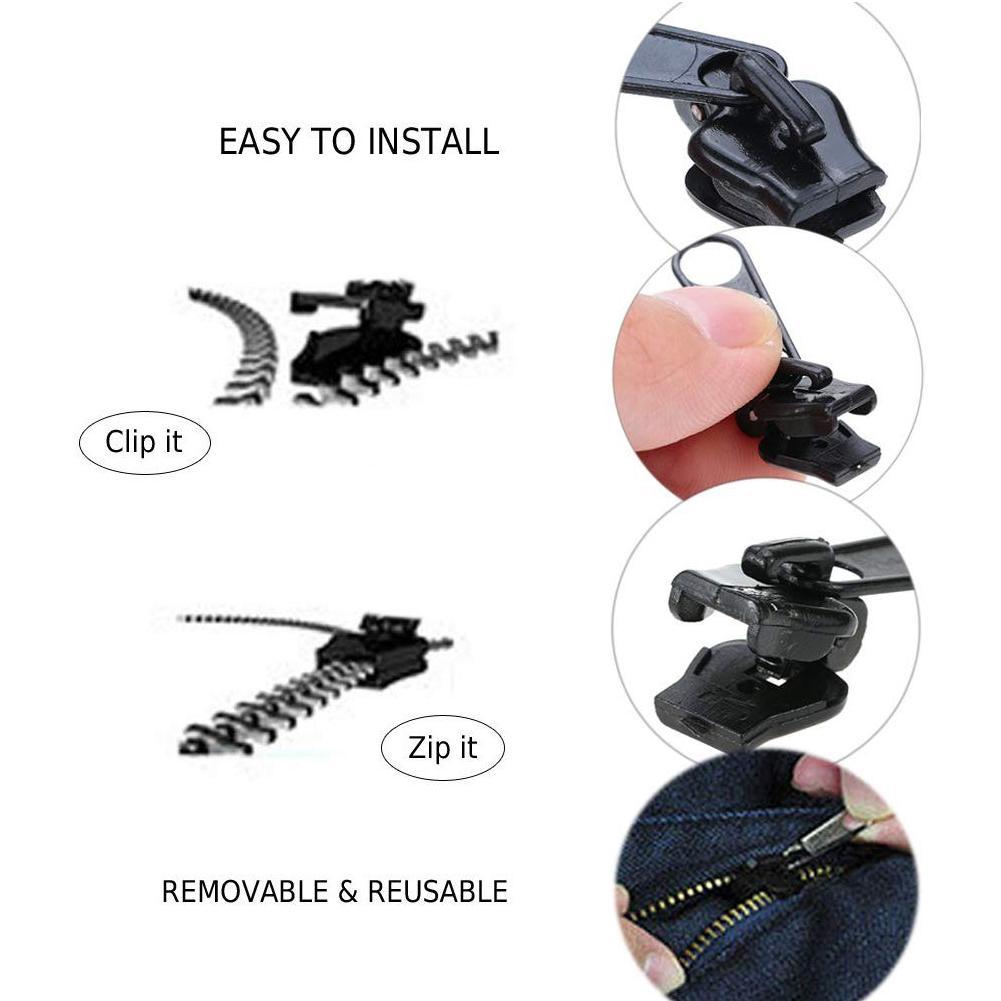 12 Pçs Kit De Reparo Reparo Instantânea Universal Zíper Zíperes 3 Dentes Zip C Z7I5