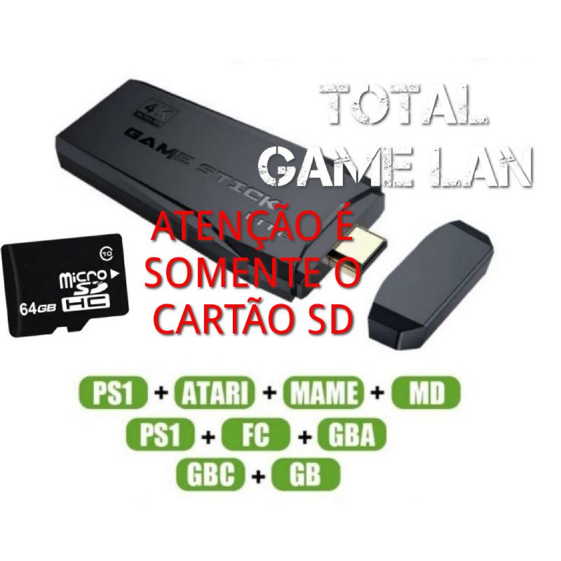 Cartão de Memória com Jogos Retro para Game Stick 4k 10 mil Jogos (Game Stick 4k) Escorrega