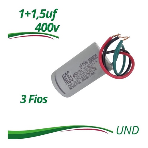 Capacitor p/ Ventilador Teto 3 Fios NOG / TSL 1uf + 1,5uf (2,5UF) 400v - Und