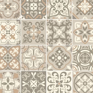 Adesivo Azulejos em tons de bege e marrom para Área Gourmet 2,00 mts em Oferta na Shopee