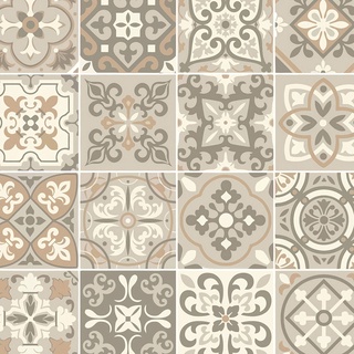 Adesivo Azulejos em tons de bege e marrom para Área Gourmet 40x40cm