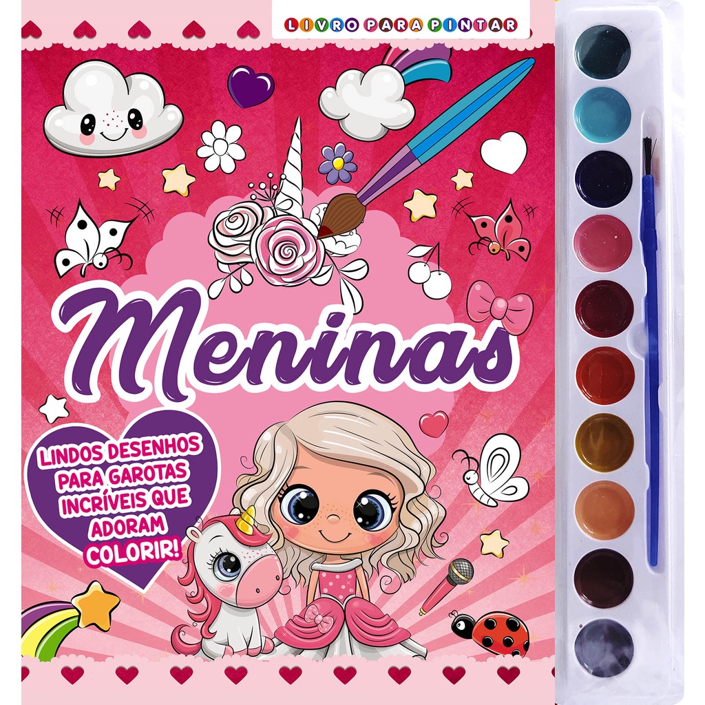 Meninas Livro para Pintar com Aquarela