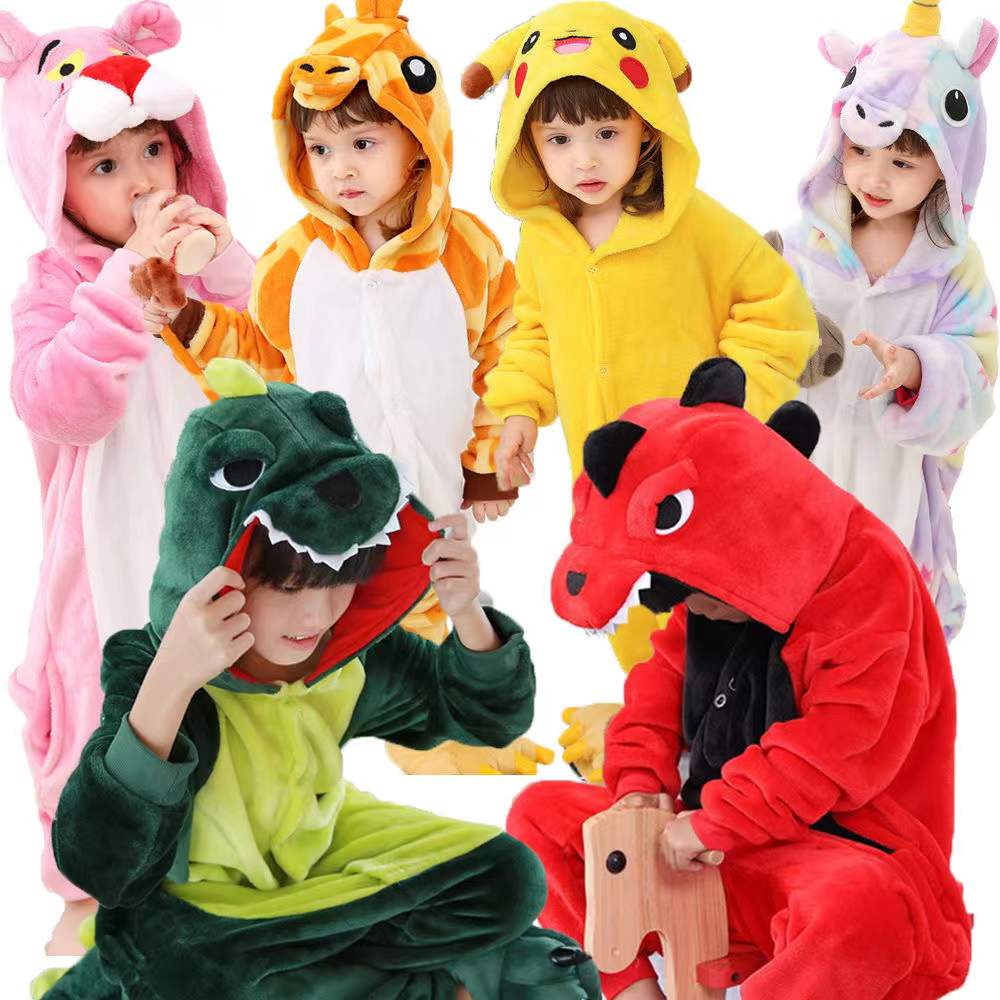 Pijama Infantil De Dinossauro/Stitch/Cobertor De Inverno Para Meninos/Meninas Jumspuit/Cos...