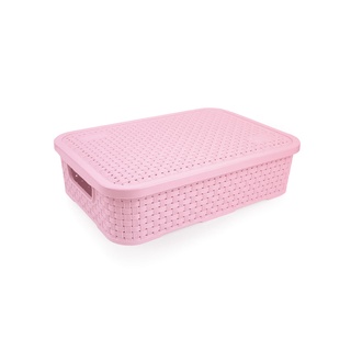 Cesto Rattan Com Tampa Baixo Médio Nitron