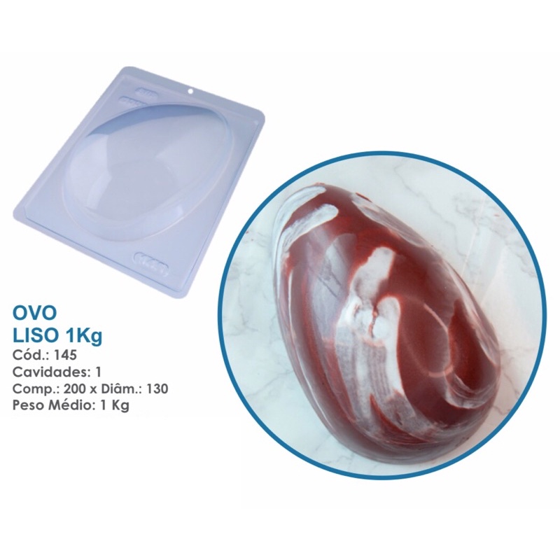 1~10 Forma Simples Ovo Liso 1 Kg 145 - (L1) em Acetato BWB Para Bombom e Doces de Chocolate e Confeitaria em Oferta na Shopee