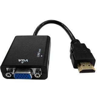 Cabo Conversor HDMI/VGA + Cabo P2 Áudio PC Desktop Console