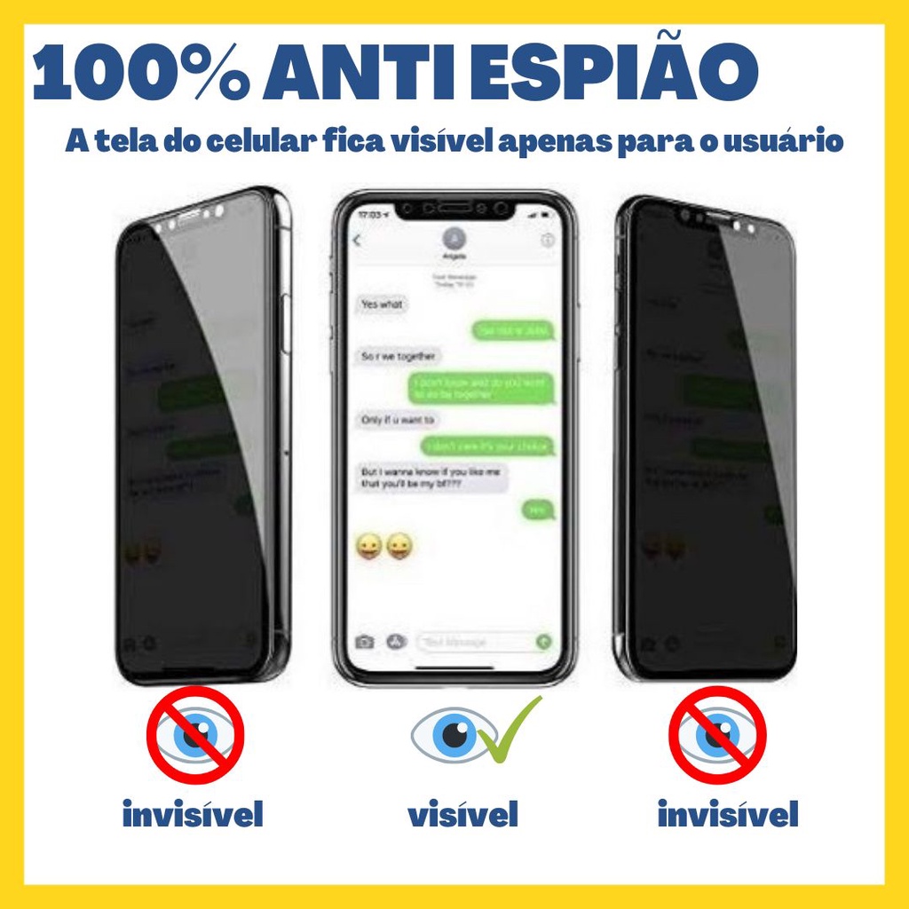 Película Ceramica Privacidade 3D Samsung Galaxy - A01 A02 A02s A03 A03s A10 A10s A11 A12 A13 A20