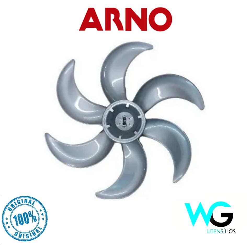 Hélice Do Ventilador Arno Silence Force Vf50 50cm 6 Pás Prata Original