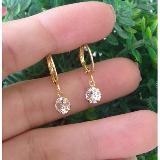 Brinco Argola Ponto De Luz Banhado A Ouro
