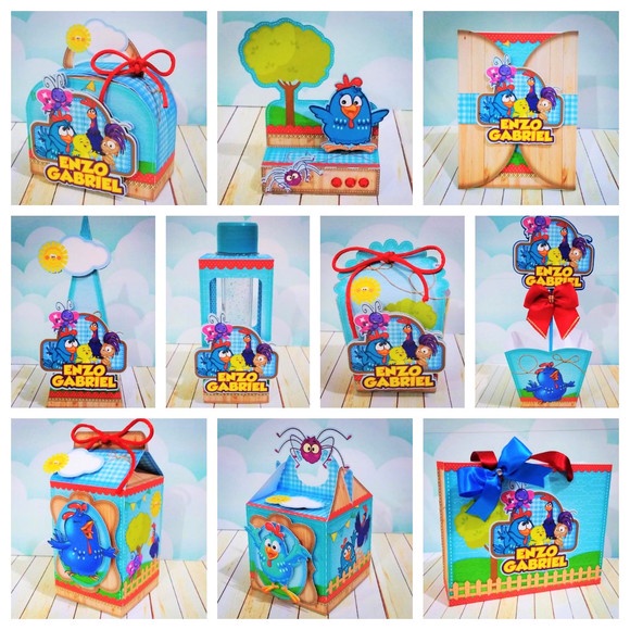 Caixinhas Lembrancinha 3D Personalizada Galinha Pintadinha Menino e Menina Aniversário Festa Infantil