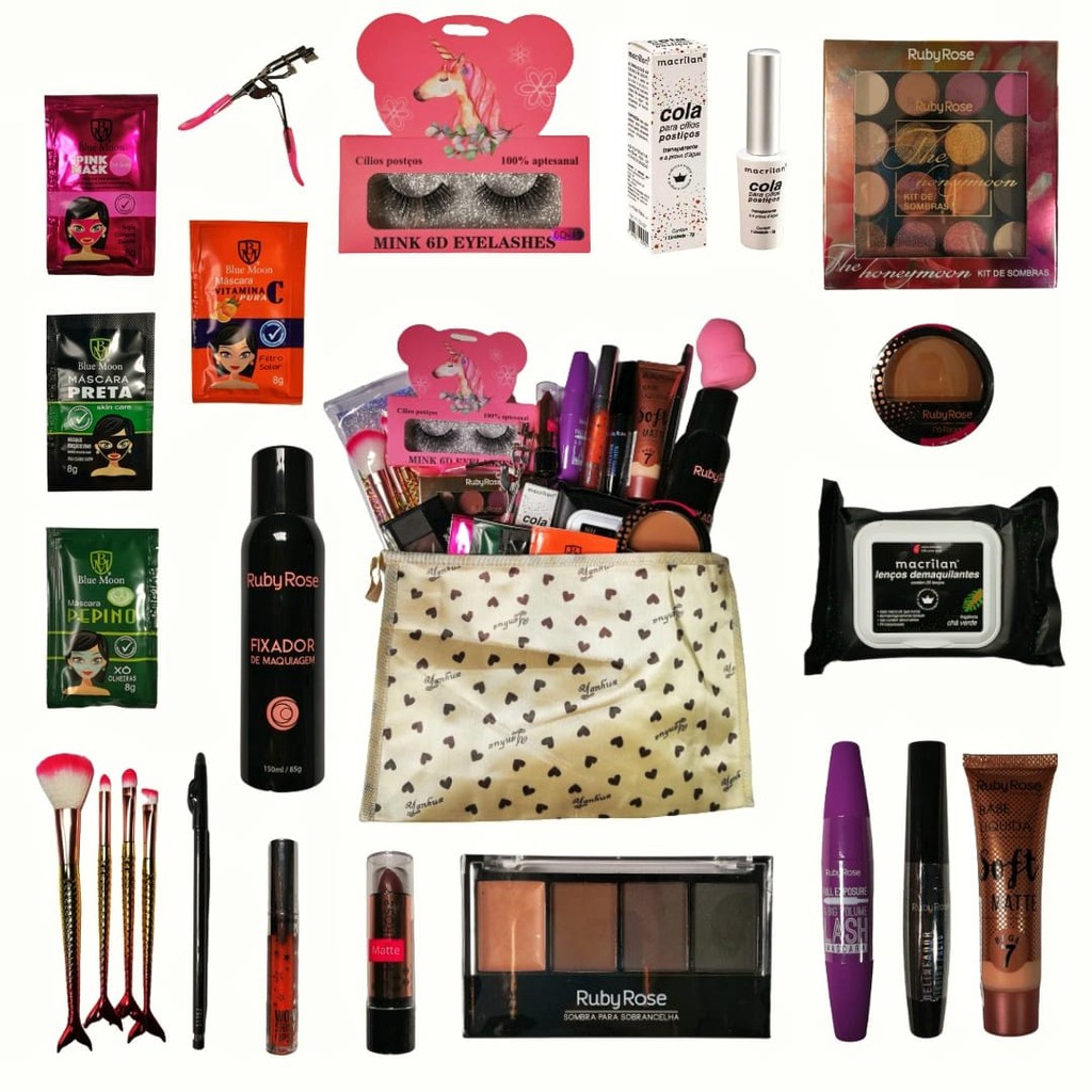 Kit Maquiagem Ruby Rose Original 24 Itens Completo - Promoção