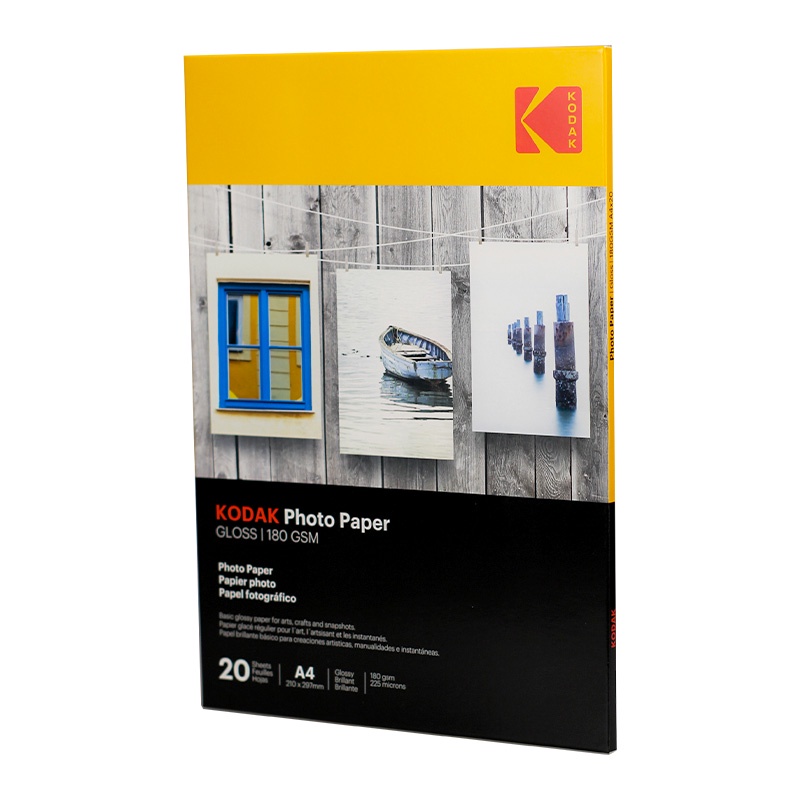 Papel Fotográfico A4 Kodak  A4 180g Gloss 20 Folhas - CGP180