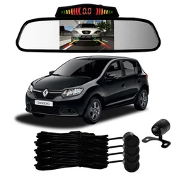 Sensor De Ré + Espelho Camera Ré Renault Sandero Preto